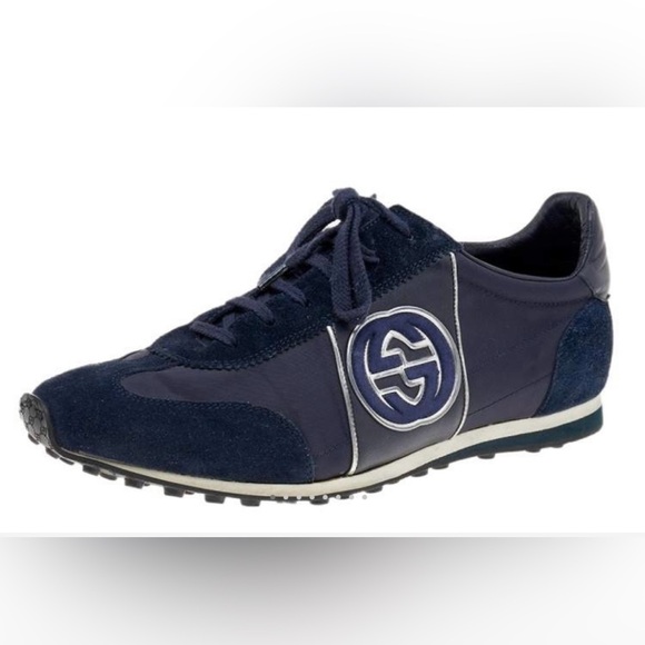 Gucci Other - Gucci Blue/Silver Suede and Nylon GG Low Top Sneakers Size 9
